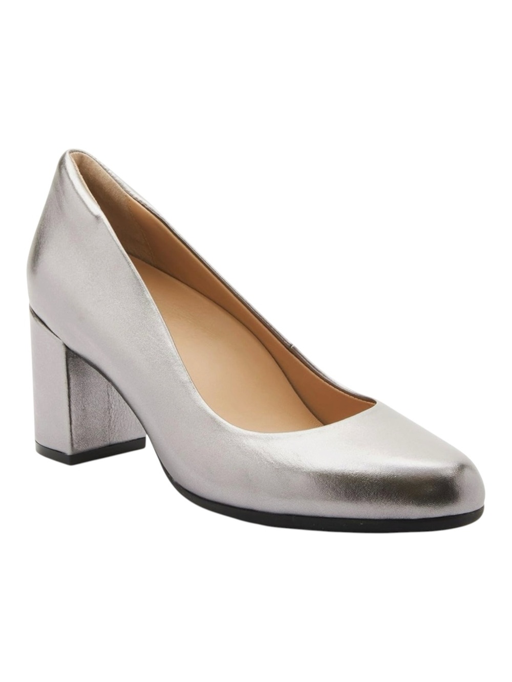 ABEO Tempo Metatarsal Pumps Metallic Silver Leather Block Heel Pumps Size 8.5